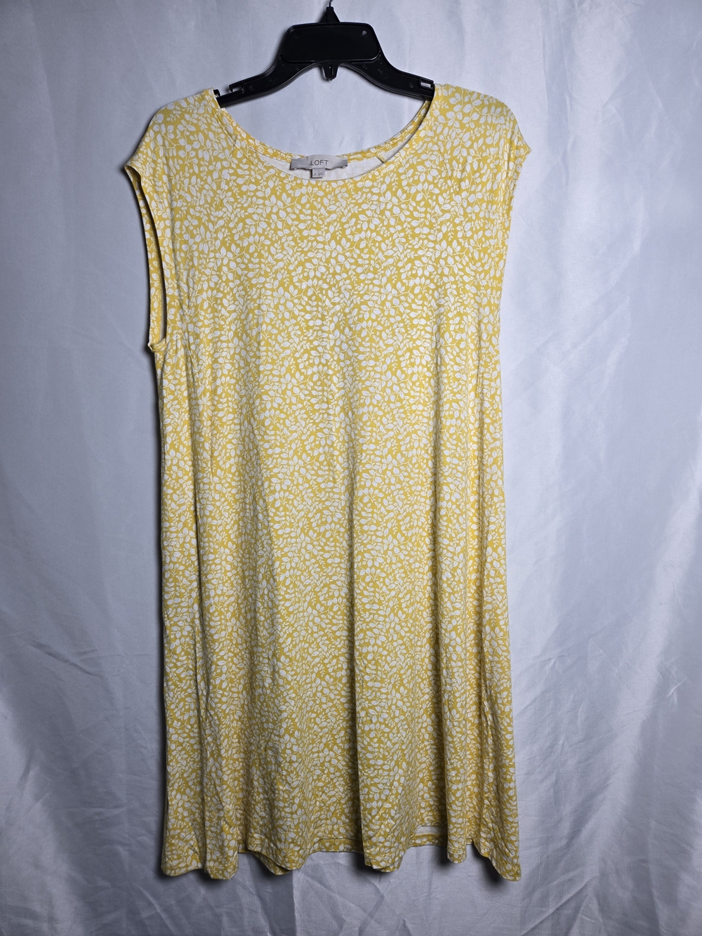 Loft Yellow Floral Print Sleeveless Shift Dress